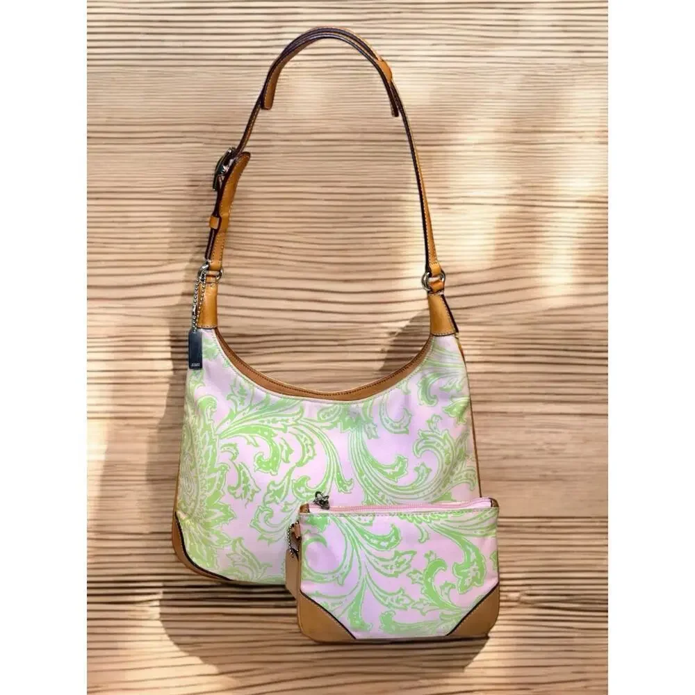 Vintage Coach 8913 Girlie Floral Twill Hobo & Matching Wristlet